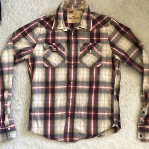 💙Hollister western plaid Shirt